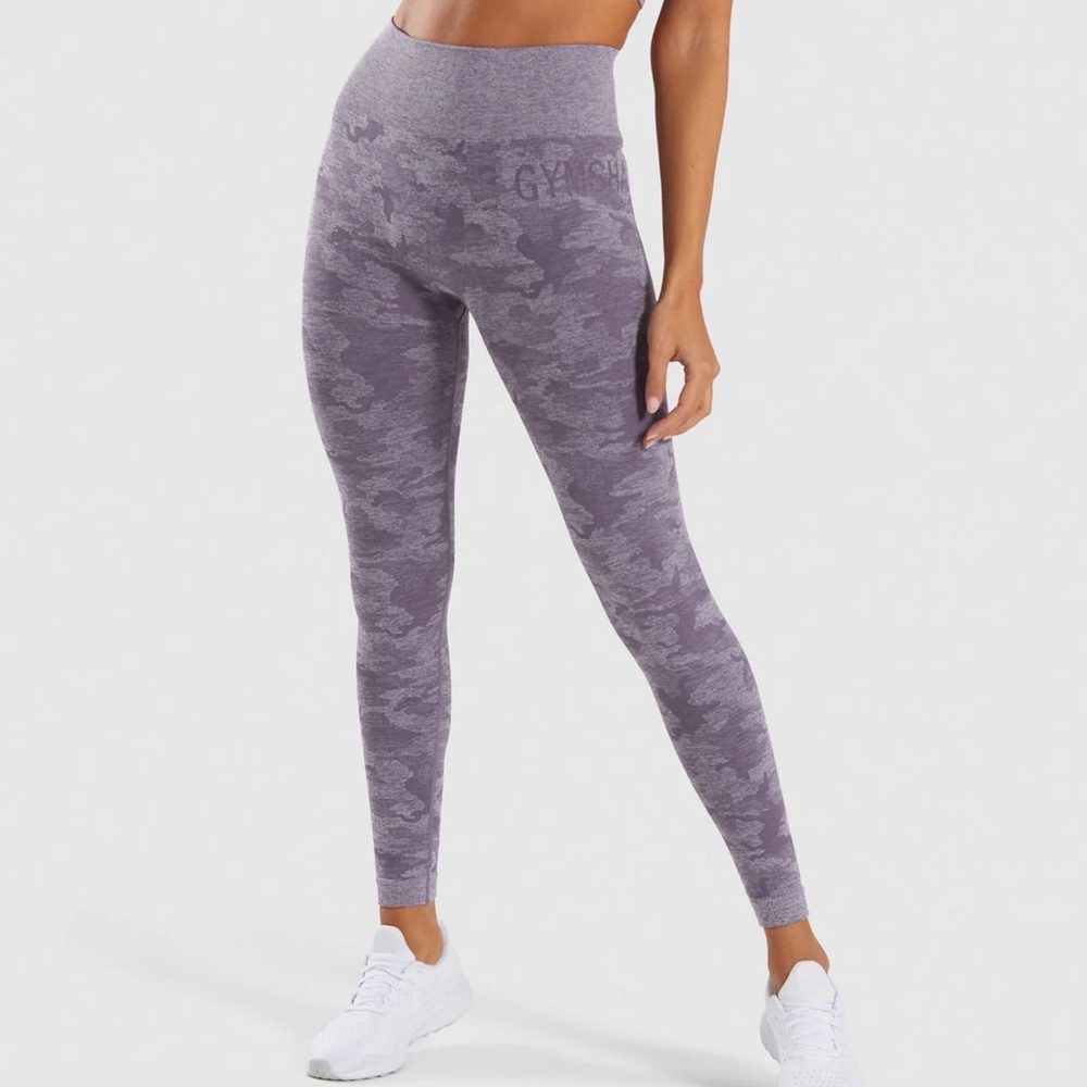 EUC Gymshark Lavender Camo Seamless Legging size Large